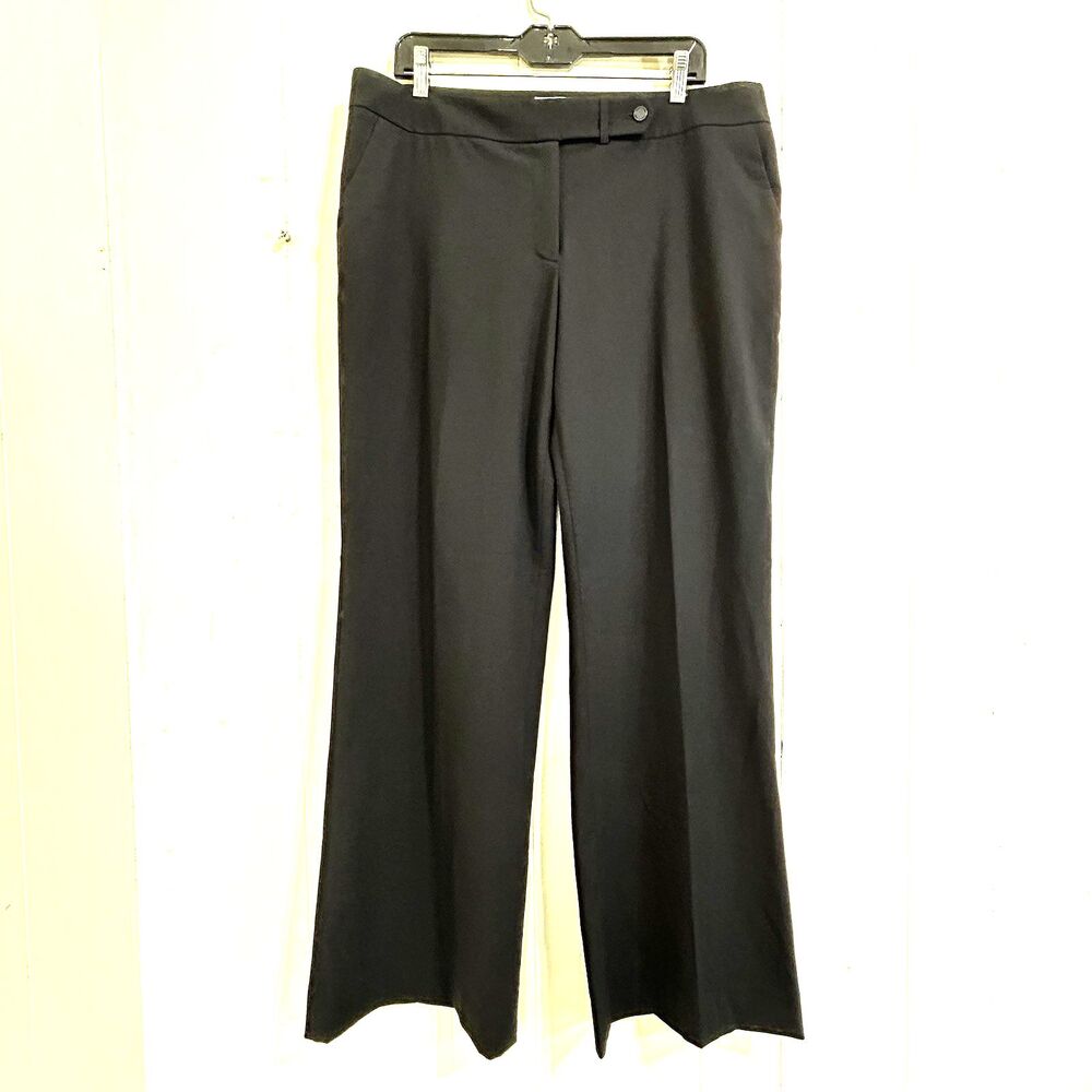 Calvin Klein Women's Black Classic Fit Dress Pants Size 14 Straight Leg Formal.